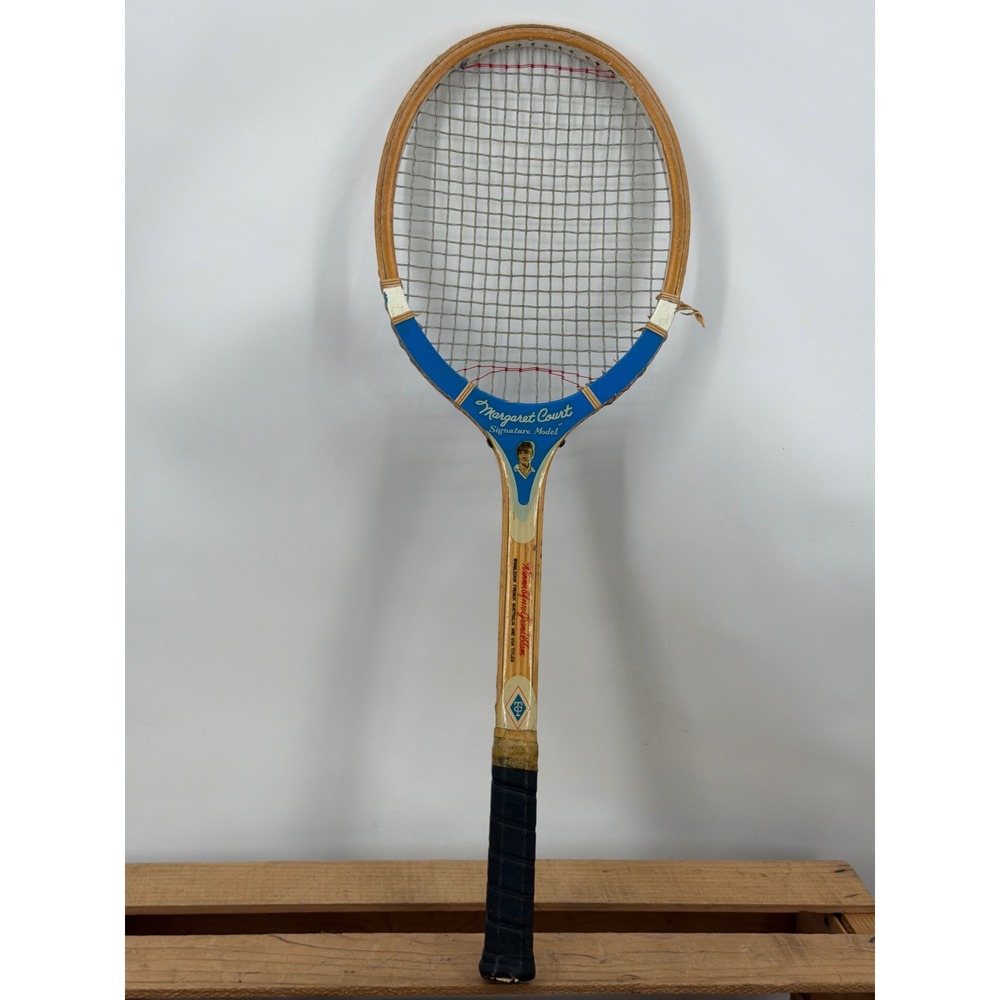 Vintage Margaret Court Signature Model Wooden Tennis Racquet Grand Slam Japan